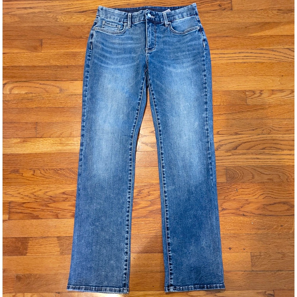 NYDJ Womens Small Bootcut Blue Denim Jeans Lift Tuck Technology Stretch Mid Rise